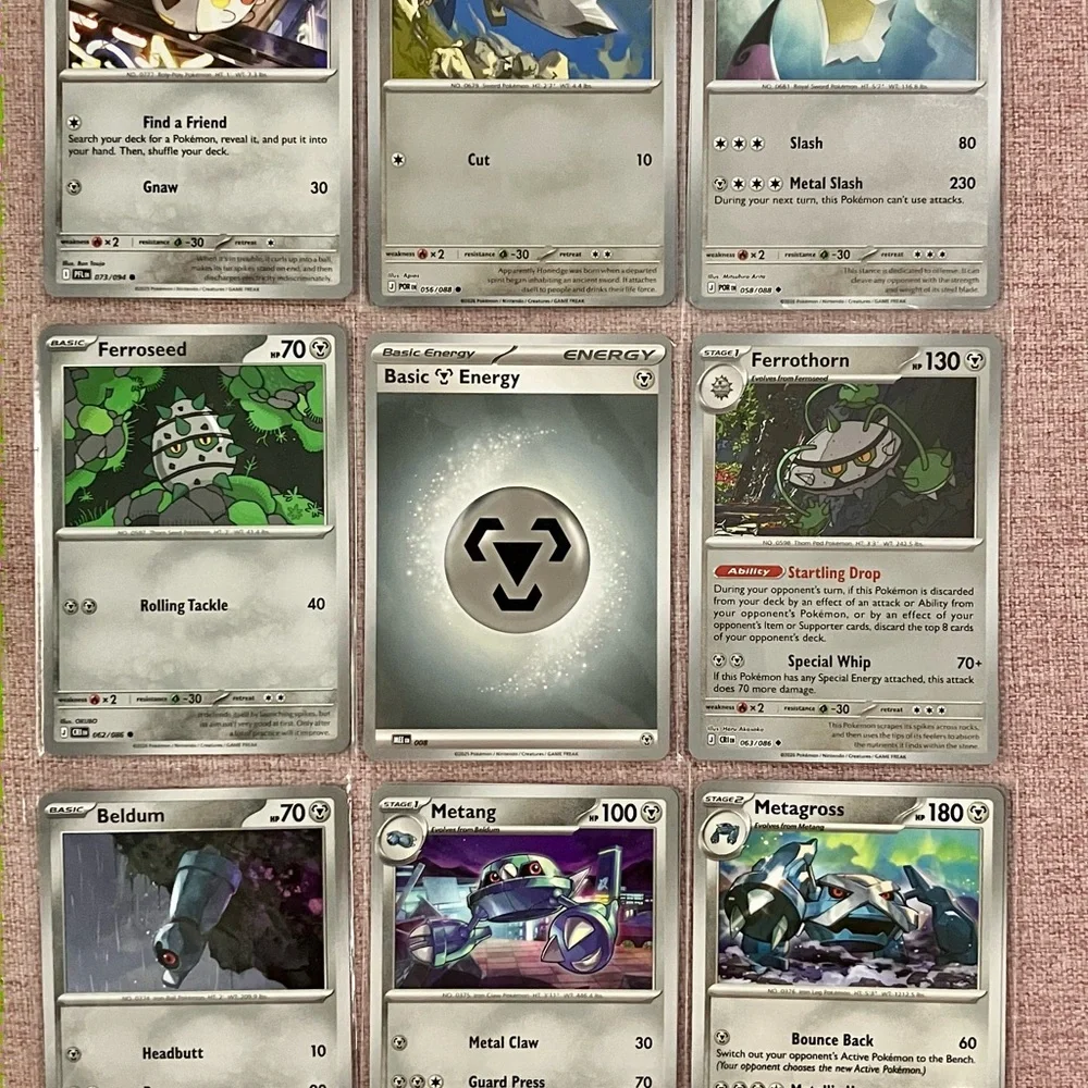 10x Mega Evolution Metal Type Pokémon Cards ⚙️